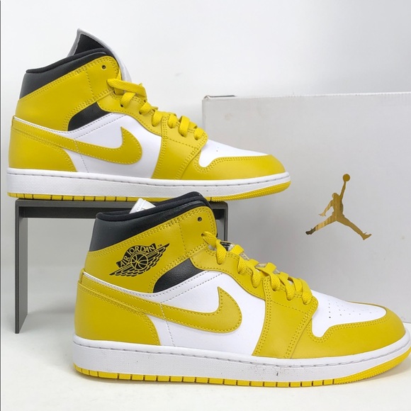 Jordan 1 Mid Women’s BQ6472-170 Vivid Sulfur Authentic Sneakers - Size 11